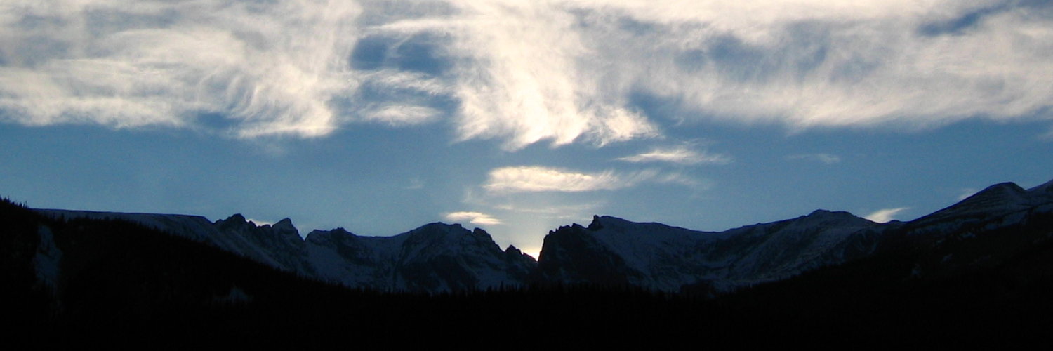 Colorado mountains with clouds
